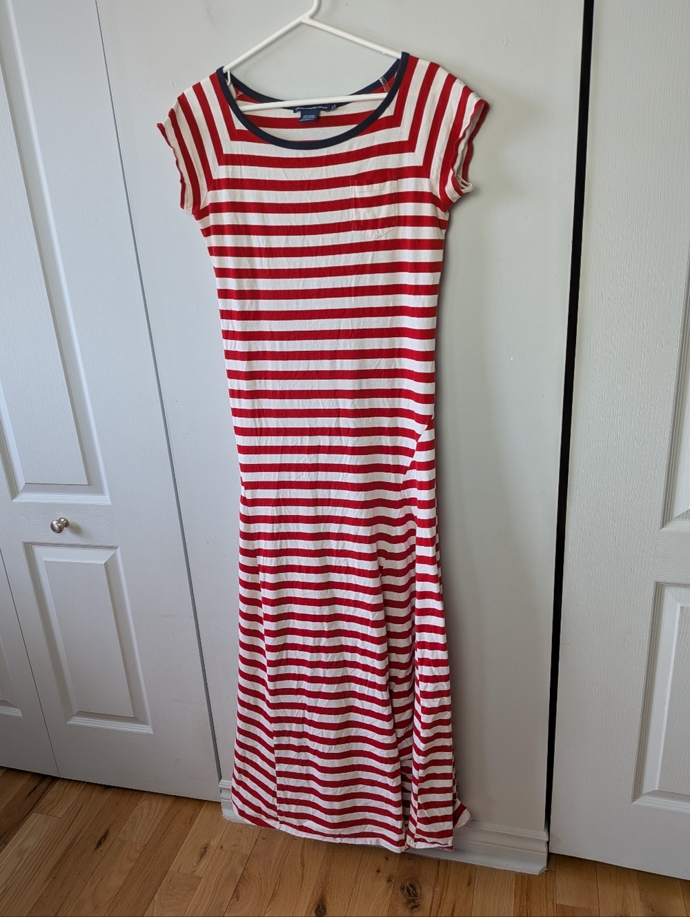 RALPH LAUREN SPORT Stripe Red And White Women Maxi Dress Size L 100% Pima Cotton